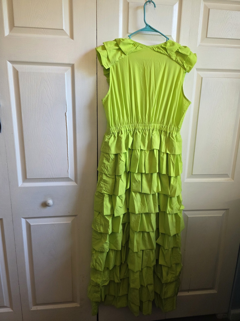 Neon Lime Ruffle Dress - Picture 2 of 2